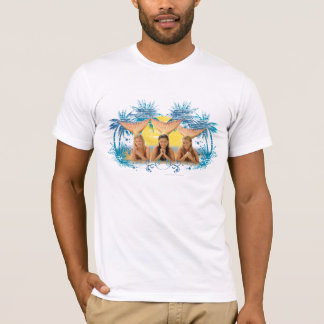 Grafische structuur Blauwe palm T-shirt