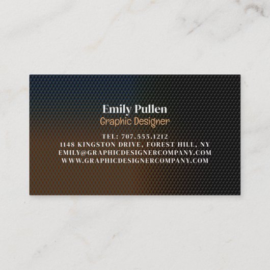 Grafische structuur, grafische vormgever visitekaartje (Achterkant)