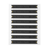 GRAFISCHE STYLE RIBBON WRAP ROND ADRES ETIKET (Vel)