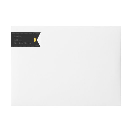 GRAFISCHE STYLE RIBBON WRAP ROND ADRES ETIKET (Voorkant)