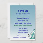 Grafische surfer op Wave Sunshine en Surfparty Kaart (Achterkant)