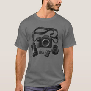 Grafische T-shirt met cameraspullen