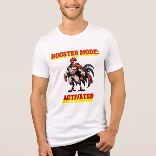 Grafische T-shirt 'Rooster Mode Activated' (Voorkant)