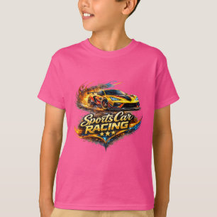 Grafische T-shirt voor kinderen met sportwagenrace