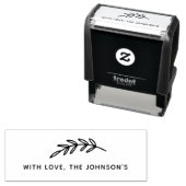 Grafische tak met liefde familienaam zelfinktende stempel (In situ)