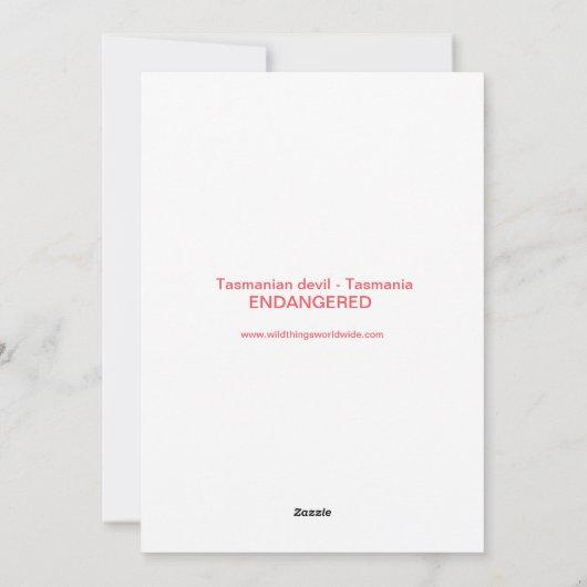 Grafische Tasmaanse DUIVEL - Dierenvriend - Feestdagenkaart (Achterkant)
