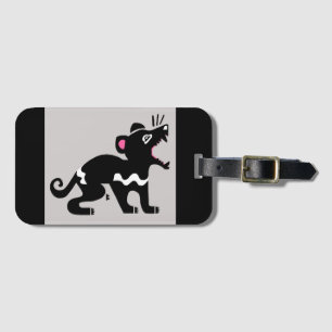 Grafische Tasmaanse DUIVEL - Wildlife - Zwart Bagagelabel