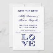 Grafische tekst LOVE - Blauw Kaart (Voorkant)