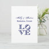 Grafische tekst LOVE - Blauw Kaart (Staand voorkant)