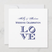 Grafische tekst LOVE - Blauw Kaart (Voorkant)