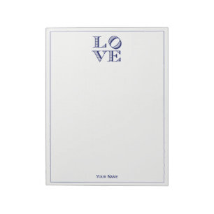 Grafische tekst LOVE - Blauw Notitieblok