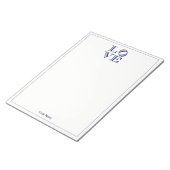 Grafische tekst LOVE - Blauw Notitieblok (Schuin)