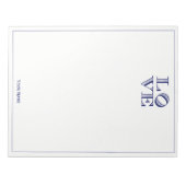 Grafische tekst LOVE - Blauw Notitieblok (Voorkant)