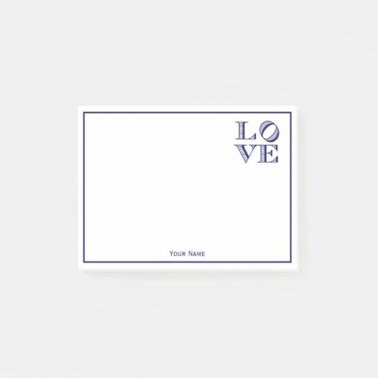 Grafische tekst LOVE - Blauw Post-it® Notes (Voorkant)