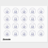 Grafische tekst LOVE - Blauw Ronde Sticker (Vel)