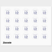Grafische tekst LOVE - Blauw Ronde Sticker (Vel)