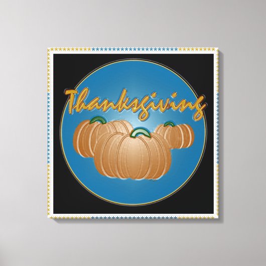 Grafische Thanksgiving Canvas Afdruk (Voorkant)