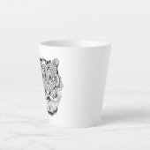 Grafische tijger latte mok (Voorkant)