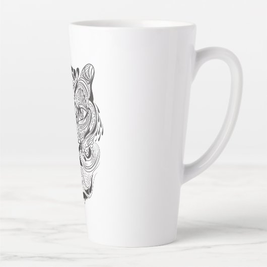 Grafische tijger latte mok (Rechts)