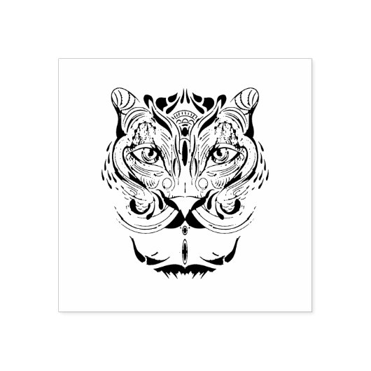Grafische tijger rubberstempel (Afrduk)