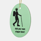 Grafische trekpersoon - Persoonlijke tekst op Keramisch Ornament (Links)