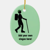 Grafische trekpersoon - Persoonlijke tekst op Keramisch Ornament (Voorkant)