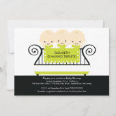 Grafische TRIPLETS in de Uitnodiging van het Baby  (Voorkant)