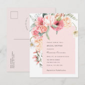 Grafische tuin met waterverf bloem vrijgezellenfee uitnodiging briefkaart (Voorkant / Achterkant)