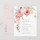 Grafische tuin met waterverf bloem vrijgezellenfee uitnodiging briefkaart (Voorkant / Achterkant)