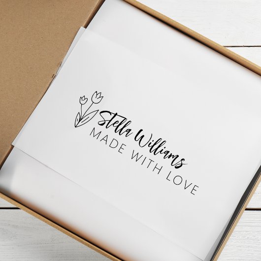 Grafische Tulp Script Gemaakt Met Liefde Zelfinktende Stempel