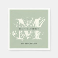 Grafische typografie groene monogram naam