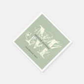 Grafische typografie groene monogram naam servet (Hoek)