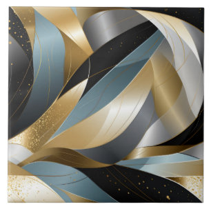 Grafische Vector Goud Zwart Zilver Abstract Tegeltje