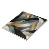 Grafische Vector Goud Zwart Zilver Abstract Tegeltje (Zijkant)