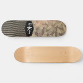 Grafische veren met monogram goudstapes persoonlijk skateboard (Horizontaal)