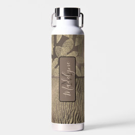 Grafische veren met Zebra Print Monogram water Waterfles