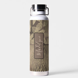 Grafische veren met Zebra Print Monogram water Waterfles