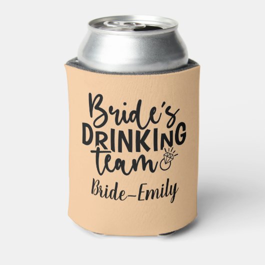 Grafische verklaring van bruidsdrankteam feestcrew blikjeskoeler (Blikje Achterkant)