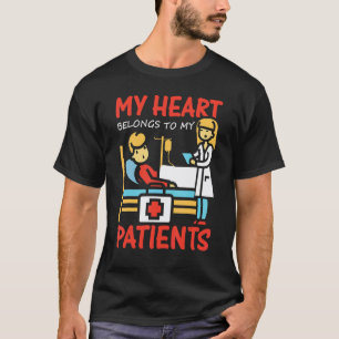 Grafische verpleegster kleding Mijn hart behoort t T-shirt