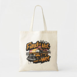 Grafische Vintage Brandweerwagen Zonsondergang Tote Bag