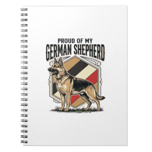 Grafische vintage gravure Duitse herder Hond liefd Notitieboek