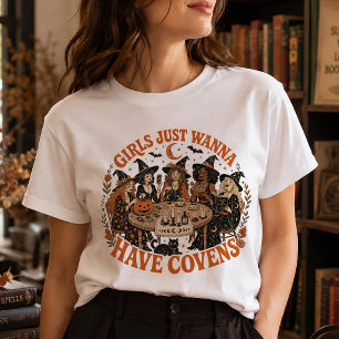 Grafische vintage heksenkring Halloween dames T-sh T-shirt