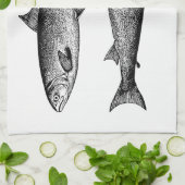  Grafische viszalm Theedoek (Gevouwen)