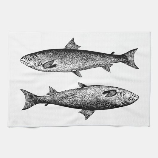  Grafische viszalm Theedoek (Horizontaal)