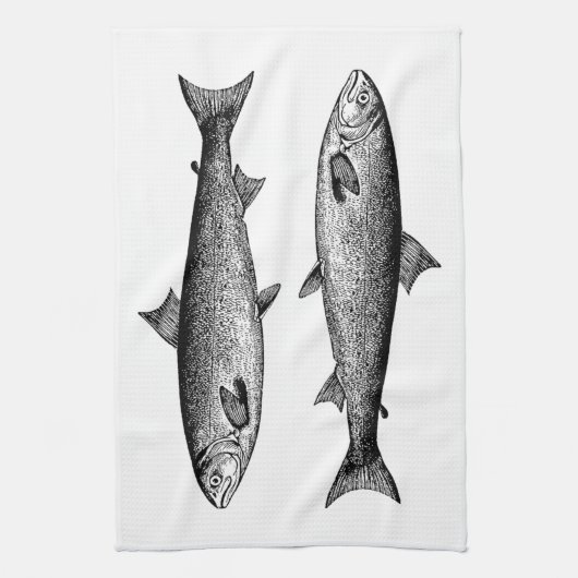  Grafische viszalm Theedoek (Verticaal)