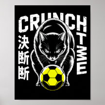 Grafische Voetbal Kat - Motiverende Muurkunst