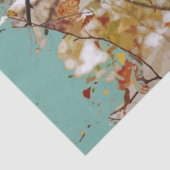 Grafische vogelboom Verf Splatter Robin's Egg Blue Tissuepapier (Detail)