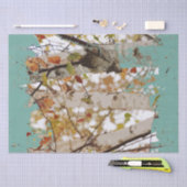 Grafische vogelboom Verf Splatter Robin's Egg Blue Tissuepapier (Craft)