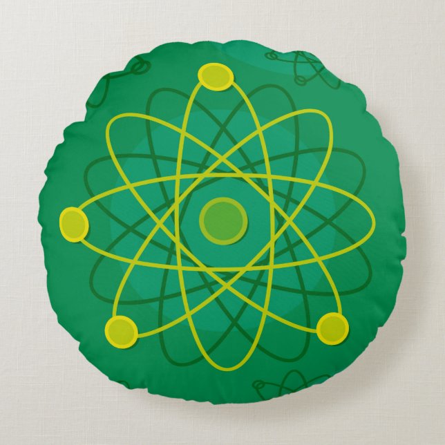 Grafische voorstelling van atoomstructuur rond kussen (Voorkant)
