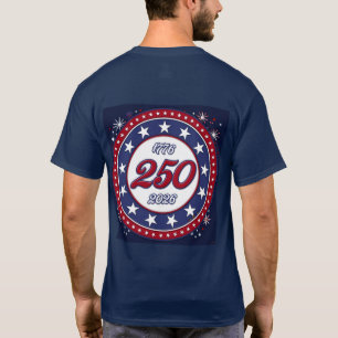 Grafische vuurwerkpops voor Amerika's 250e verjaar T-shirt